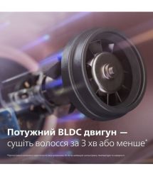 Philips Фен 8000 Series, 1400Вт, режимов-3, ионизиция, хол. обдув, турборежим, розовый