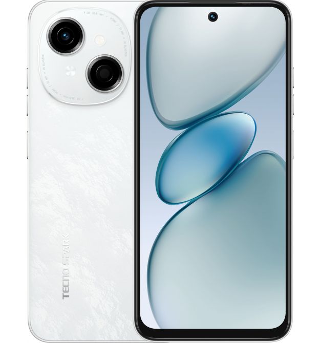 TECNO Смартфон Spark Go 1 (KL4) 6.67" 3/128ГБ, 2SIM, 5000мА•ч, Glittery White