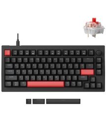 Lemokey Клавиатура механическая X4 84Key, Keychron Red, USB-A, QMK/VIA, Hot-Swap, EN/UKR, Red led, чорний