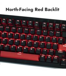 Lemokey Клавиатура механическая X4 84Key, Keychron Red, USB-A, QMK/VIA, Hot-Swap, EN/UKR, Red led, чорний