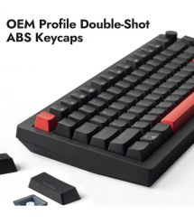 Lemokey Клавиатура механическая X4 84Key, Keychron Red, USB-A, QMK/VIA, Hot-Swap, EN/UKR, Red led, чорний