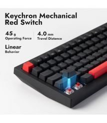 Lemokey Клавиатура механическая X4 84Key, Keychron Red, USB-A, QMK/VIA, Hot-Swap, EN/UKR, Red led, чорний