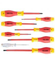Tolsen Отвертка Premium, набор 8шт, диэлектрическая, для работ под напряжением 1000В