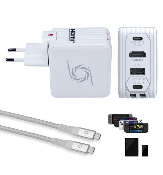 AVerMedia Зарядное устройство GC313 CORE GO 100Вт 2хUSB-С, 1хUSB-A, 1xHDMI, белый