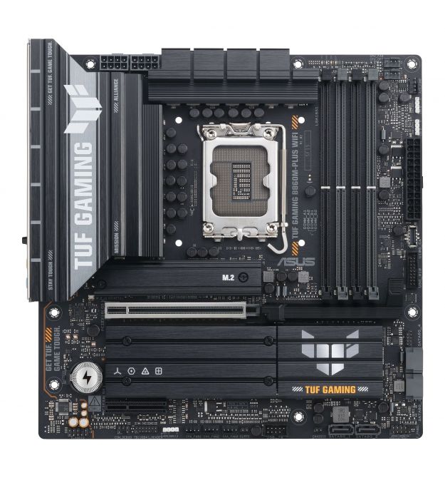 ASUS Материнcкая плата TUF GAMING B860M-PLUS WIFI s1851 B860 4xDDR5 M.2 DP HDMI USB Type-C Wi-Fi BT mATX