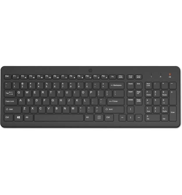 HP Клавиатура мембранная 220, 104key, WL, EN/UK, чёрный