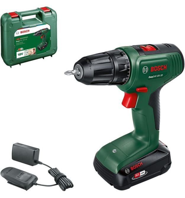Bosch Шуруповерт-дрель аккумуляторная EasyImpact 18V-38 18В 1х2А·час 20·38Нм 0-430·0-1630об·мин кейс ЗП 1.4кг