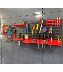 Kistenberg Панель подвесная с набором крючков и полок KS_kit14, 2 панели 57.6*1.8*39см, 20 шляп, 3 полки, пластик