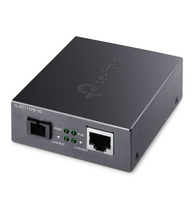 TP-Link Медиаконвертер TL-FC111B-20 1xFE, 100Base-LX, SM, WDM, 20km, SC, PoE
