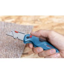 Bosch Нож складной, трапециевидное лезвие, корпус пластик, 215мм