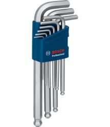 Bosch Ключи шестигранные, набор 9шт, шаровидный наконечник