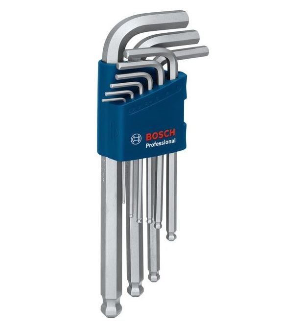 Bosch Ключи шестигранные, набор 9шт, шаровидный наконечник