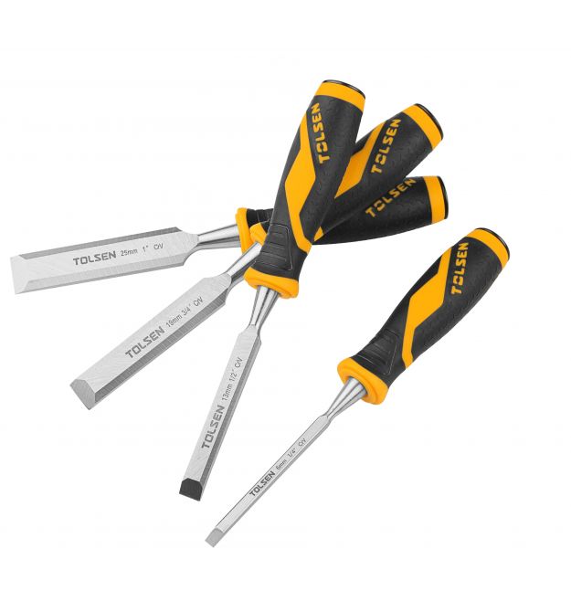 Tolsen Стамеска Профи, набор 4шт, 6-13-19-25мм, 125мм, CrV