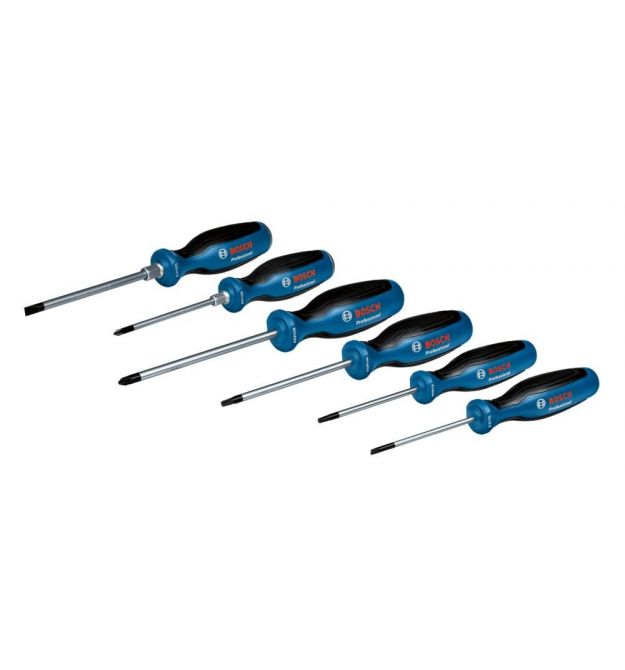 Bosch Отвертка набор 6шт, SL 3.5, 6.5 мм, Т15х75мм, Т20х100мм, PH1x100мм, PZ2x125 мм