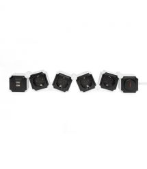 Digitus Блок розеток Flexible, 4xSchuko 16A, 2xUSB 2.4A, выключатель