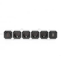 Digitus Блок розеток Flexible, 4xSchuko 16A, 2xUSB 2.4A, выключатель