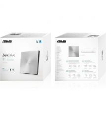 ASUS Привод оптический портативный SDRW-08U9M-U DVD+-R/RW burner M-DISC USB2.0 Slim серебро Retail Box