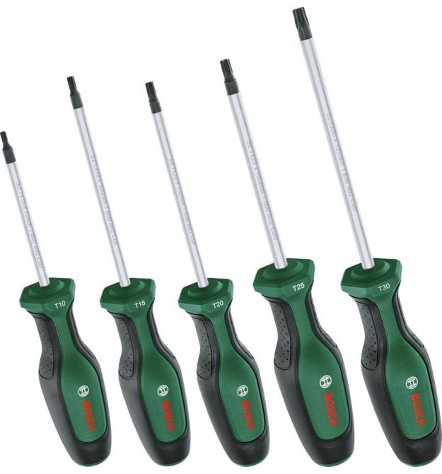Bosch Отвертки Torx набор 5шт, T10, 15, 20, 25, 30