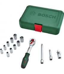 Bosch Набор инструментов, торцевых головок, 14шт, 1/4", кейс