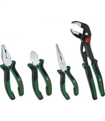 Bosch Плоскогубцы набор 4 шт, комбинированные, удлиненные, бокорезы, ключ для водяного насоса