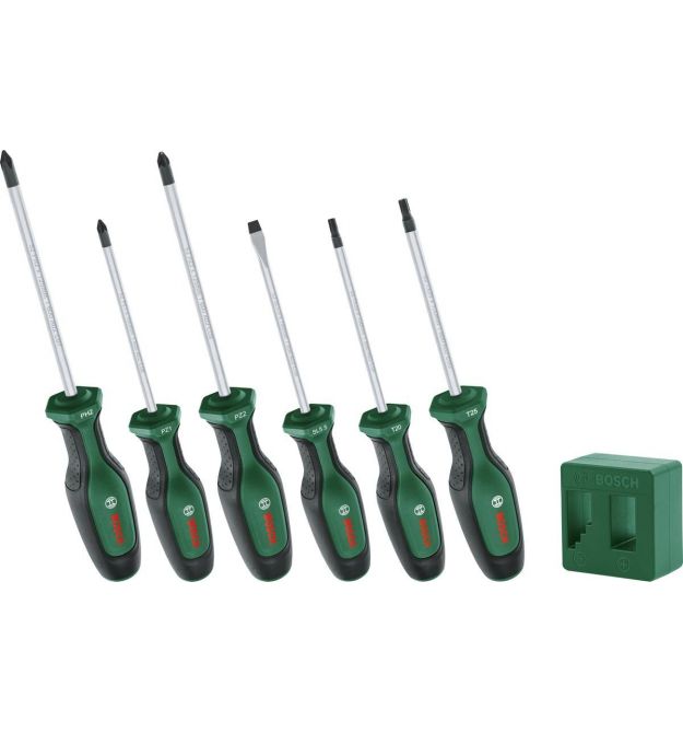 Bosch Отвертка набор 6шт, SL 4 мм, PH2х125 мм, PZ1х100 мм, PZ2х125 мм, Т20х100, Т25х100