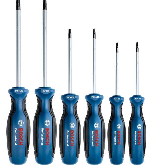 Bosch Отвертка набор 6шт, SL 4.5, 5.5, 6.5, PH1, PH2