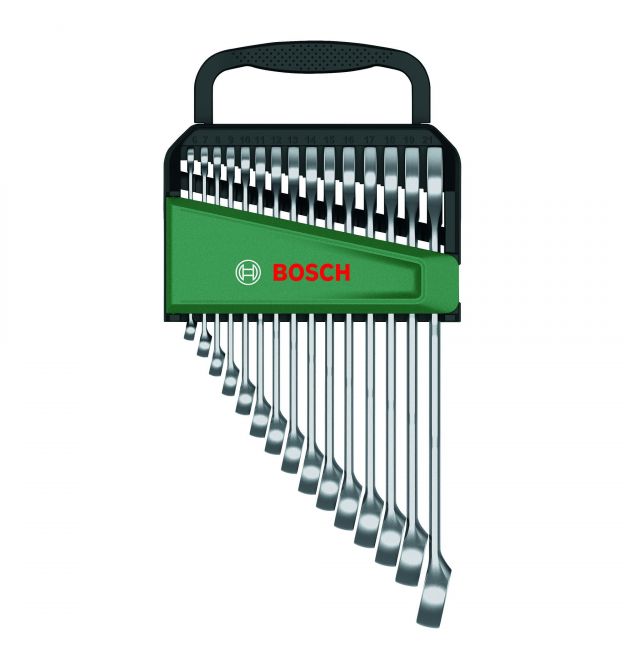 Bosch Ключи гаечные, набор 15шт, комбинированные, 6-21мм, CrV