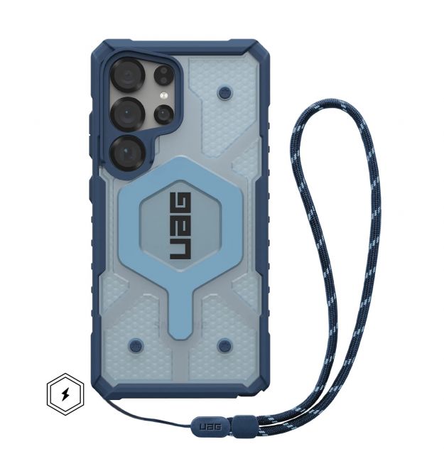 UAG Чехол+ремешок для Samsung Galaxy S25 Ultra, Pathfinder Clear with Magnet Bundle, Blues Lanyard