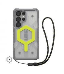 UAG Чехол+ремешок для Samsung Galaxy S25 Ultra, Pathfinder Clear with Magnet Bundle, Active Neon Lanyard