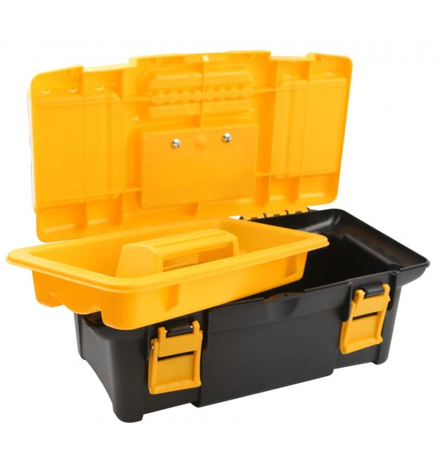 Tolsen Ящик для инструмента, органайзер в крышке, 8 секций, 34х18х13см, пластмасса, 0.67кг