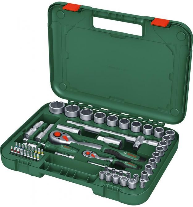 Bosch Набор торцевых головок, 1/2", 25 предметов, с трещоткой