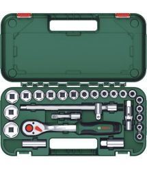 Bosch Набор торцевых головок, 1/2", 25 предметов, с трещоткой
