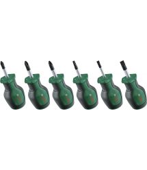 Bosch Отвертки набор 6шт, PH, PZ, TX, SL, сталь CrV
