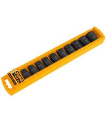 Tolsen Головки торцевые, набор 10шт, 1/2", ударные, 10-24мм, кейс