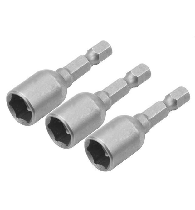 Tolsen Головки торцевые магнитные, набор 3шт, 1/4"х48мм, 10мм, стали 40Cr