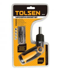 Tolsen Биты, набор 4шт, 1/4", битодержатель, SL, PH, TX, HX, CrV