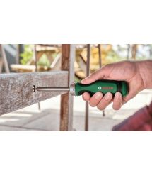 Bosch Отвертка с трещоткой, 12 насадок, рукоятка PC+ABS+TPR, 207мм, сталь CrV
