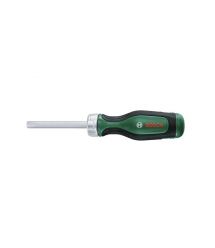 Bosch Отвертка с трещоткой, 12 насадок, рукоятка PC+ABS+TPR, 207мм, сталь CrV