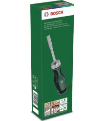 Bosch Отвертка с трещоткой, 12 насадок, рукоятка PC+ABS+TPR, 207мм, сталь CrV