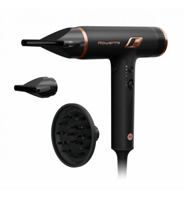 Rowenta Фен T-Shape Maesteria Nano, 1700Вт, режимов-3, дифузор, иониз-я, хол. обдув, черный
