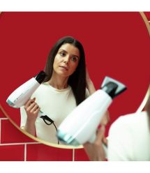 Remington Фен + выпрямитель набор Shine Therapy, 2300Вт, режимов-3, дифузор,щипцы для волос(150-230°С,керамика), бело-голубой