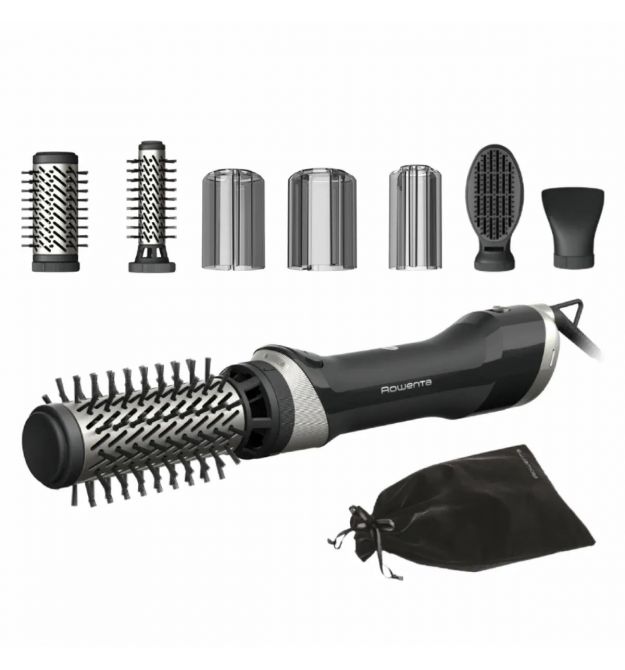 Rowenta Фен-щетка Renewal Brush Active, 1000Вт, режимов-3, иониз-я, хол. обдув, вращ. насадка, керамика, черный