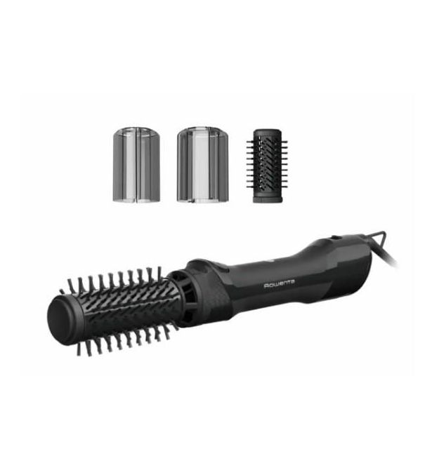 Rowenta Фен-щетка Renewal Brush Active, 1000Вт, режимов-3, иониз-я, хол. обдув, вращ. насадка, 2 насадки, керамика, черный