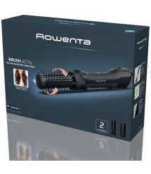 Rowenta Фен-щетка Renewal Brush Active, 1000Вт, режимов-3, иониз-я, хол. обдув, вращ. насадка, 2 насадки, керамика, черный