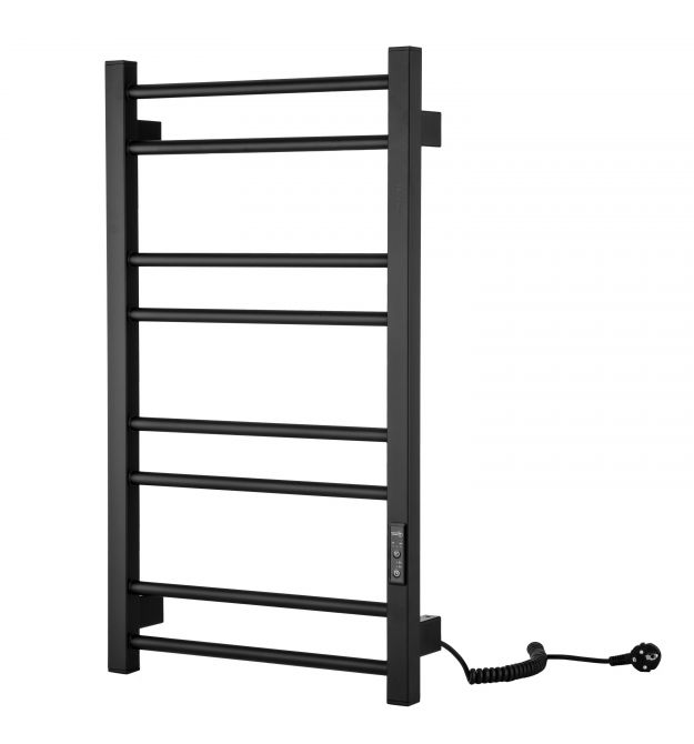 ARDESTO Полотенцесушитель электрический Square-TR K, 770x430х80мм, таймер-регулятор, сталь, черный матовый