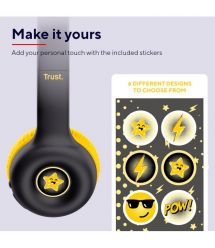 Trust Наушники On-ear Nouna Kids, Wireless, Mic, Черный