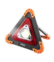 Neo Tools Прожектор на батарейках, треугольный, ААх4, 22x220x45мм, 800лм, 10Вт, 3 функции освещения, белый/красный свет.