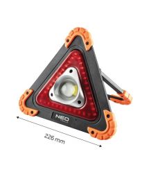 Neo Tools Прожектор на батарейках, треугольный, ААх4, 22x220x45мм, 800лм, 10Вт, 3 функции освещения, белый/красный свет.