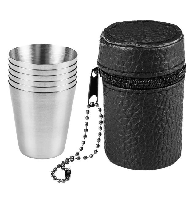 Neo Tools Стаканы туристические, 6 шт, 30мл, нержавеющая сталь, чехол