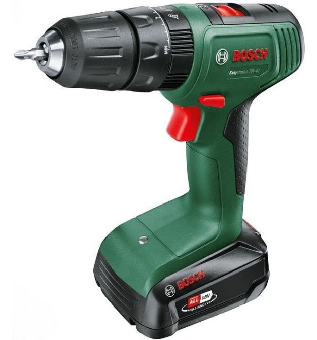 Bosch Шуруповерт-дрель аккумуляторная EasyImpact 18V-40 18В 1х1.5А·час 20·38Нм 0-430·0-1650об·мин кейс ЗП 1.4кг